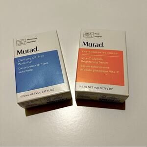 2x Murad Vita-C Glycolic Brightening Serum Clarifying Oil-Free Water Gel mini